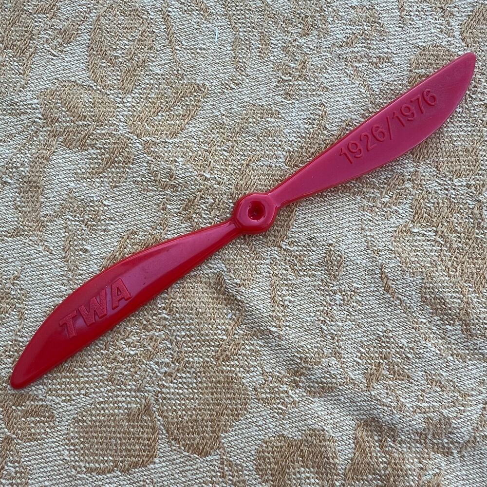 TWA Red Propellor Swizzle Stir Stick